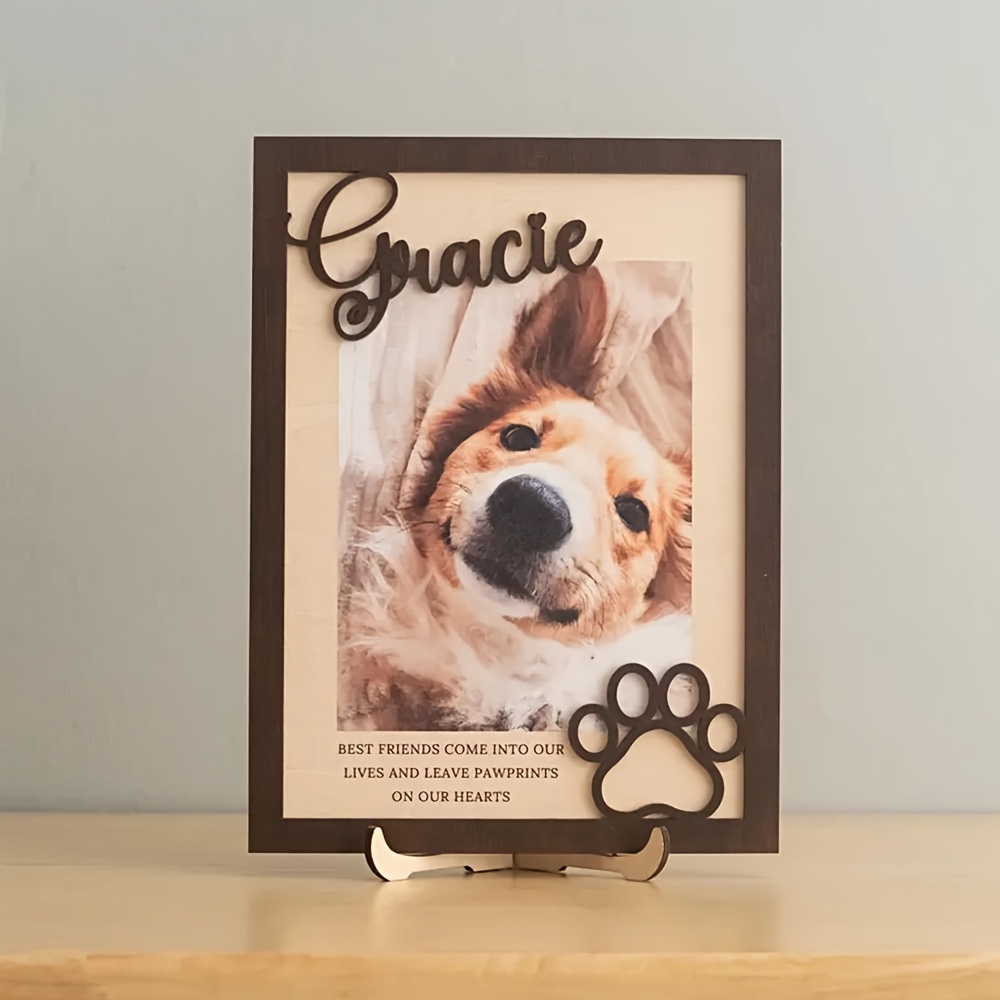 Pet Portrait Custom - Cadre photo personnalisable en bois pour