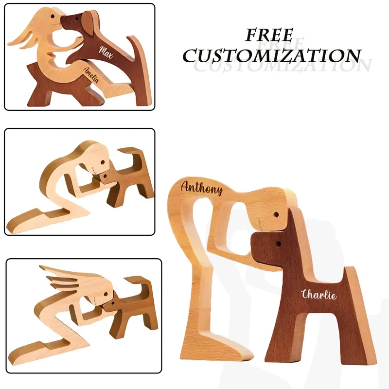 Pet Portrait Custom - Ornements en bois personnalisés, sculptures pour