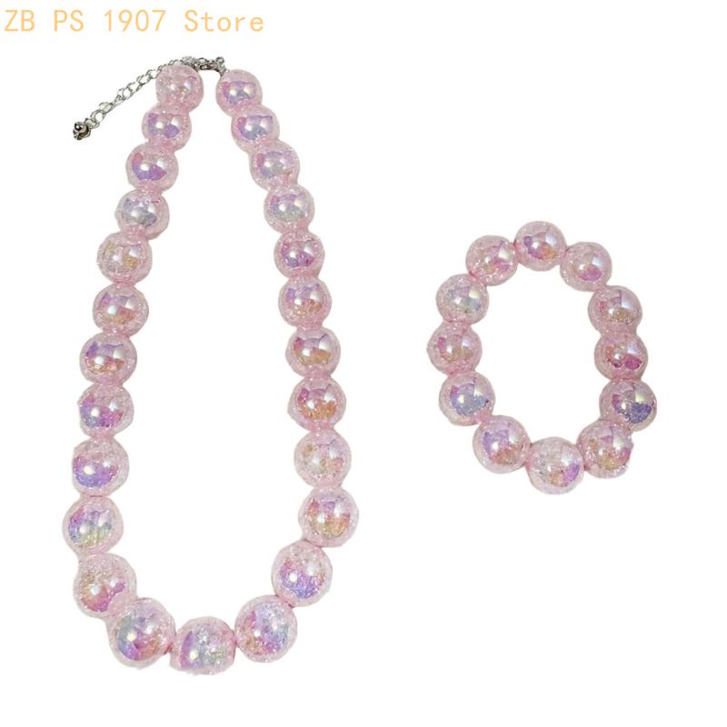 Coordinates Bracelet - Ensemble bijoux en perles rondes brillantes,