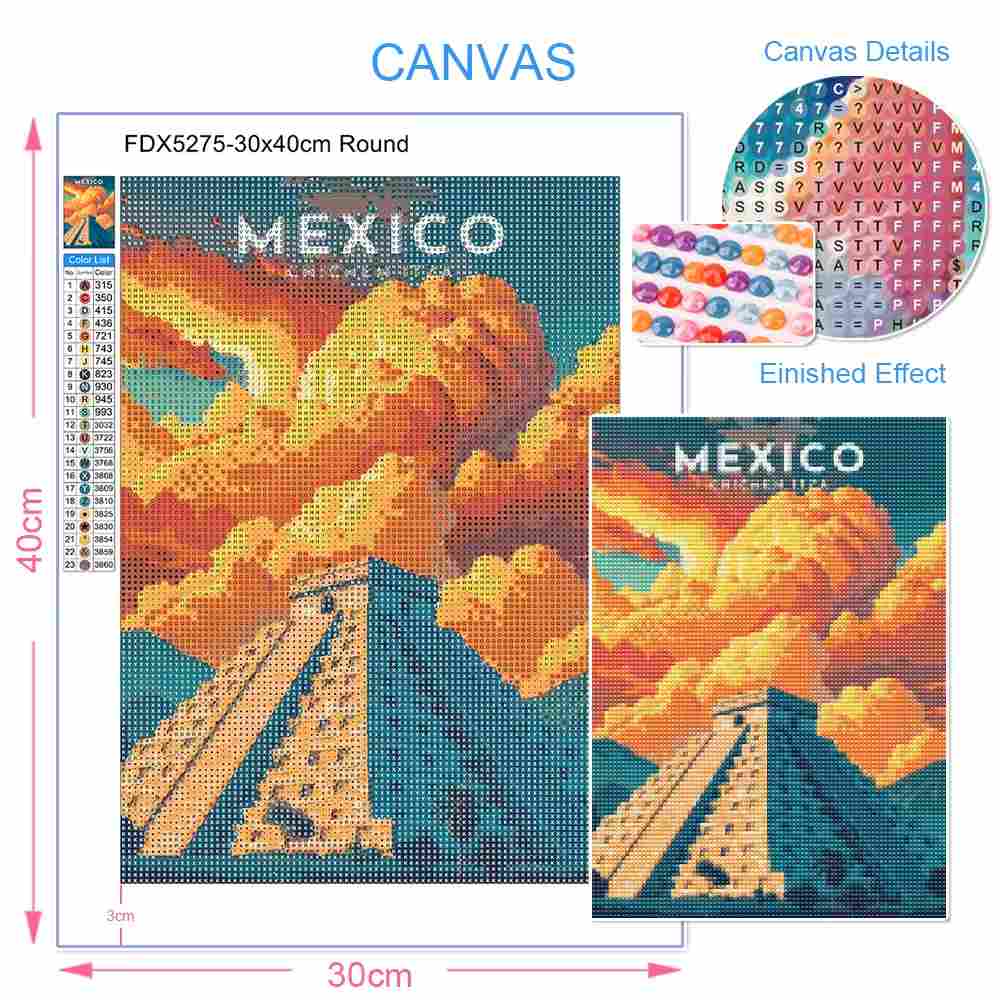 Peinture au diamant, thème fle - Photo Mosaic Print avis et prix